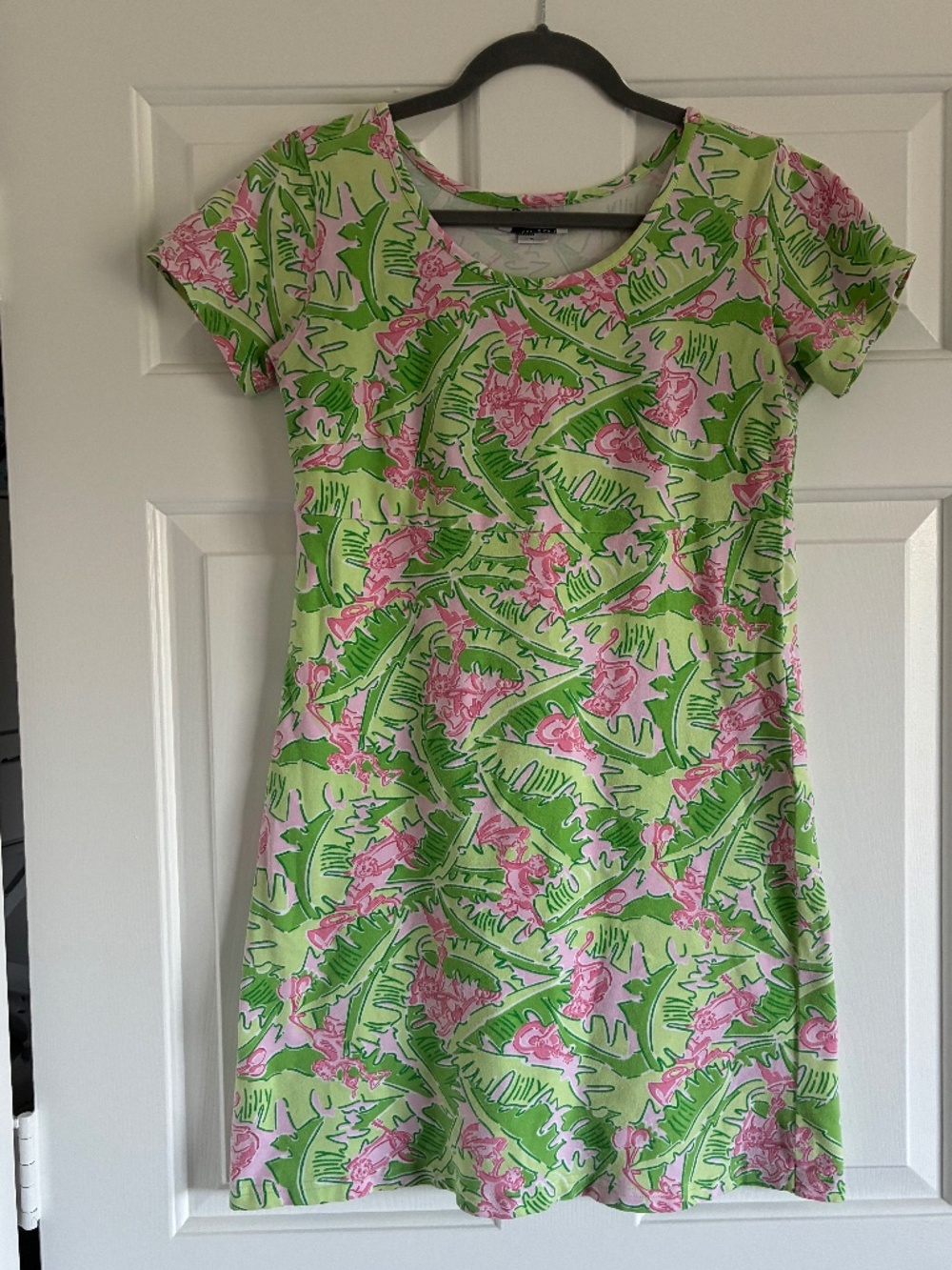 Vintage white label Lilly Pulitzer Musical Monkeys Cotton shift dress S M